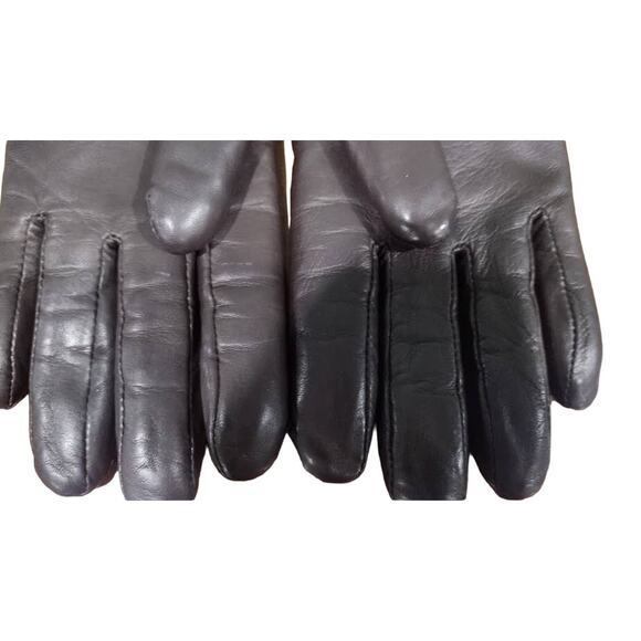 Grandoe Dark Brown‎ Leather Gloves with Faux Fur Lining, Sz L, NWOT - Picture 6 of 6